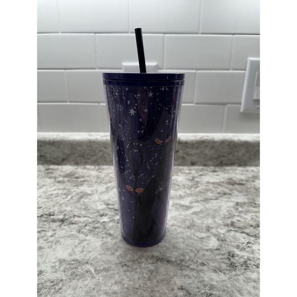 Starbucks Other - Starbucks‎ Halloween Eyes in the Dark Purple Cold Cup Tumbler 24oz 2022 w/ Straw